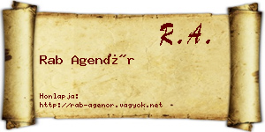 Rab Agenór névjegykártya